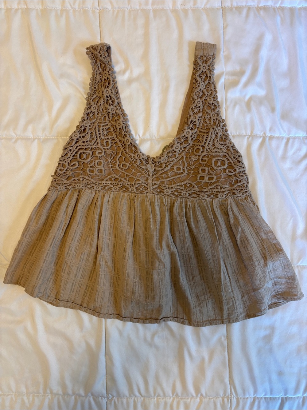 Promesa Crochet Bodice Gauze Tank Top